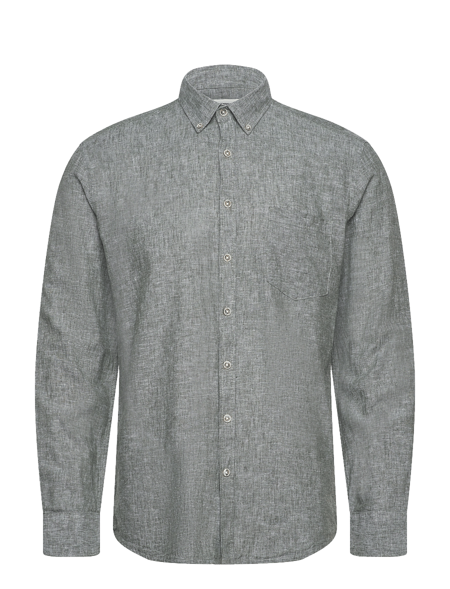 Lindbergh - Cotton/linen shirt L/S - linnen overhemden - army - 0