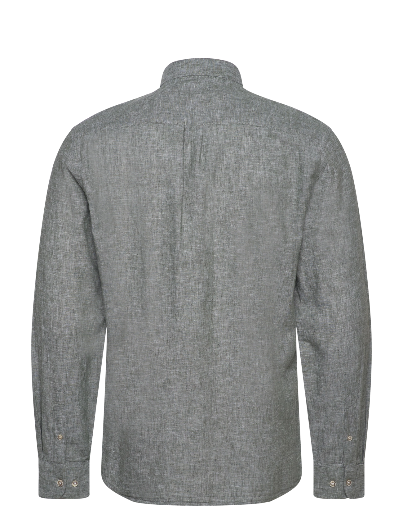 Lindbergh - Cotton/linen shirt L/S - linen shirts - army - 1