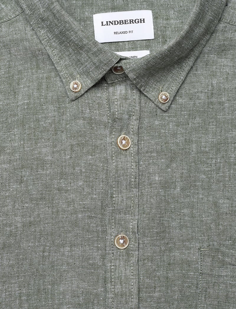 Lindbergh - Cotton/linen shirt L/S - leinenhemden - army - 2