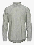 Cotton/linen shirt L/S - ARMY