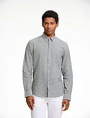 Lindbergh - Cotton/linen shirt L/S - linen shirts - army - 3