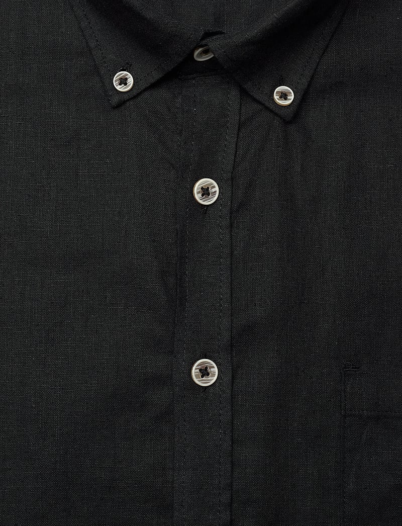 Lindbergh - Cotton/linen shirt L/S - linneskjortor - black - 2