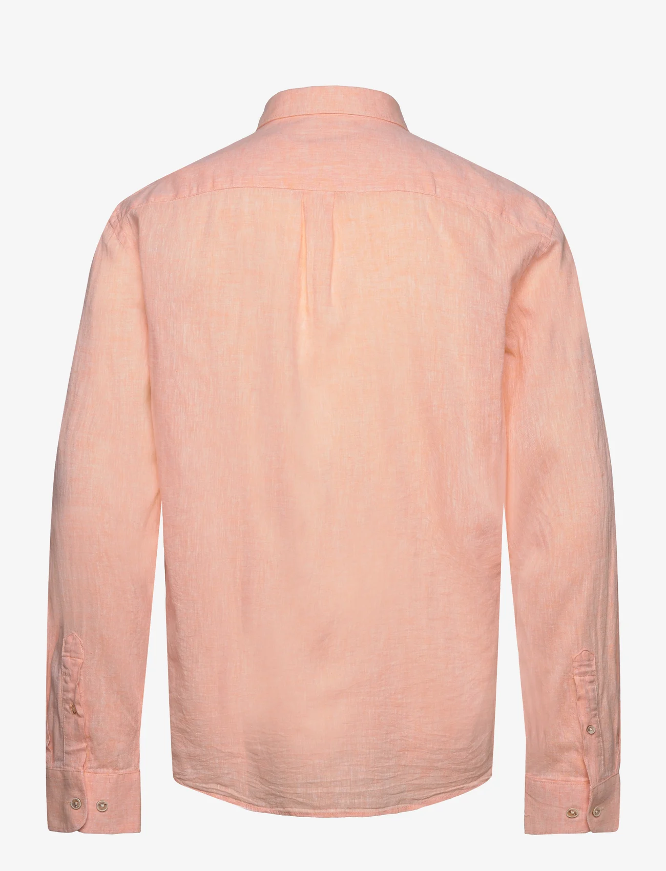 Lindbergh - Cotton/linen shirt L/S - linskjorter - lt peach - 1