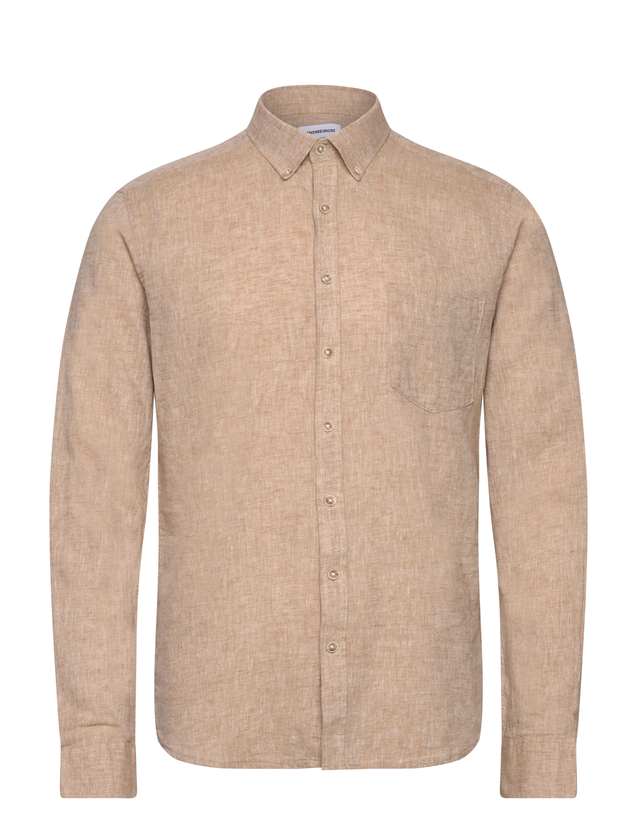 Lindbergh Cotton/Linen Shirt L/S, XL, Shirts, Braun - Linen Männerswear