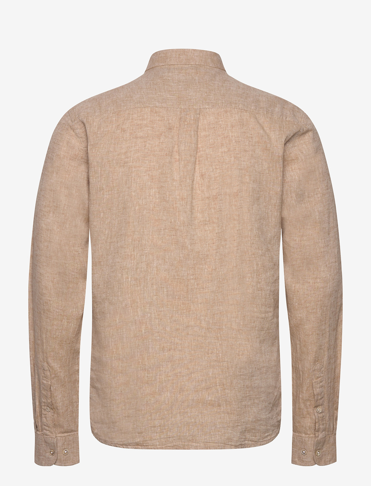 Lindbergh - Cotton/linen shirt L/S - hørskjorter - mid sand - 1