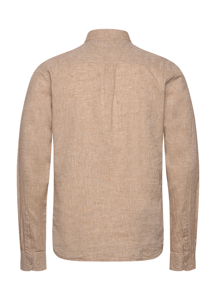Lindbergh - Cotton/linen shirt L/S - linnen overhemden - mid sand - 1