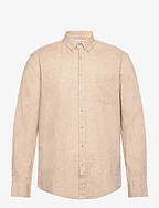 Cotton/linen shirt L/S - MID SAND