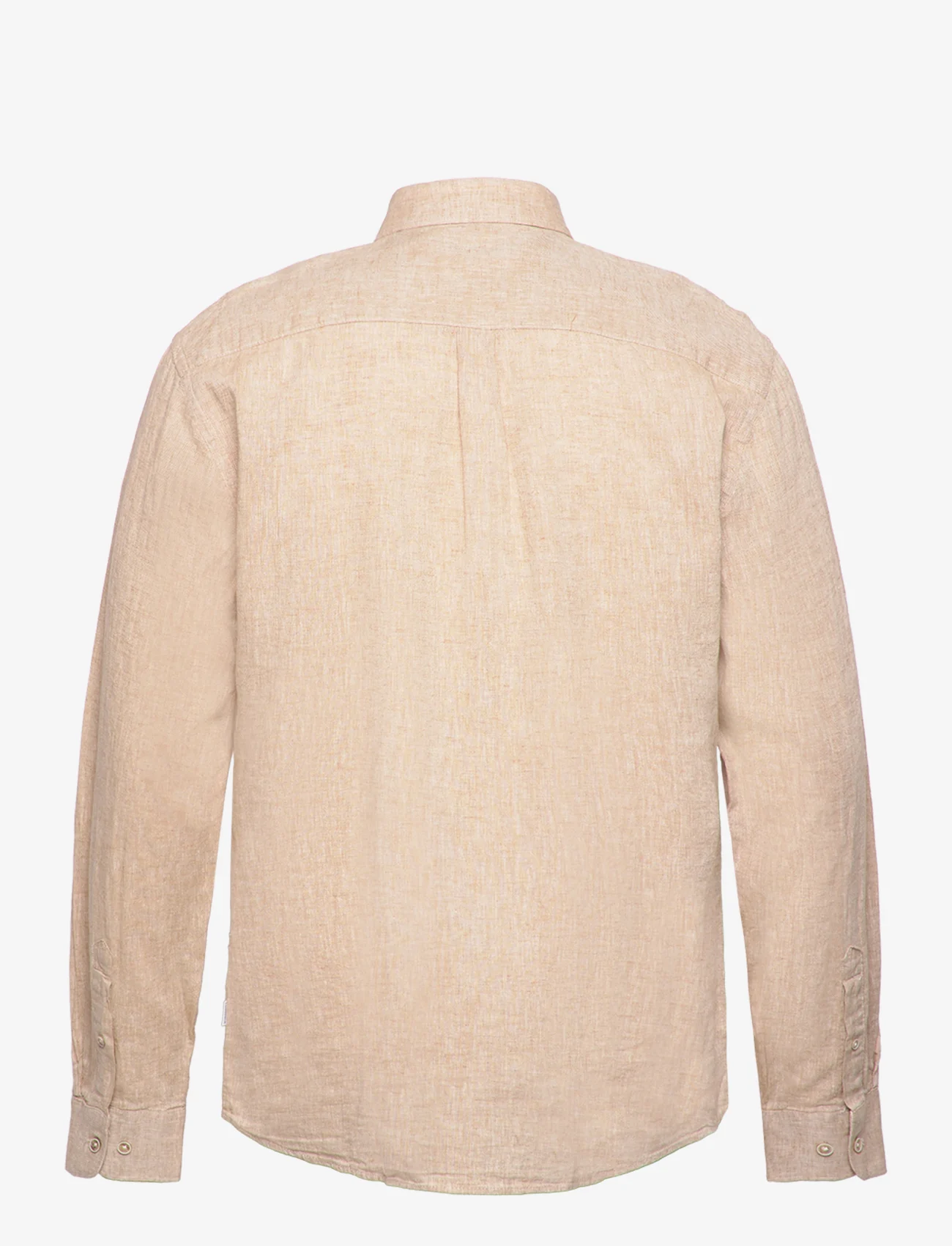 Lindbergh - Cotton/linen shirt L/S - lininiai marškiniai - mid sand - 1