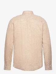 Lindbergh - Cotton/linen shirt L/S - hørskjorter - mid sand - 1