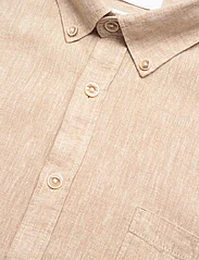 Lindbergh - Cotton/linen shirt L/S - lininiai marškiniai - mid sand - 3