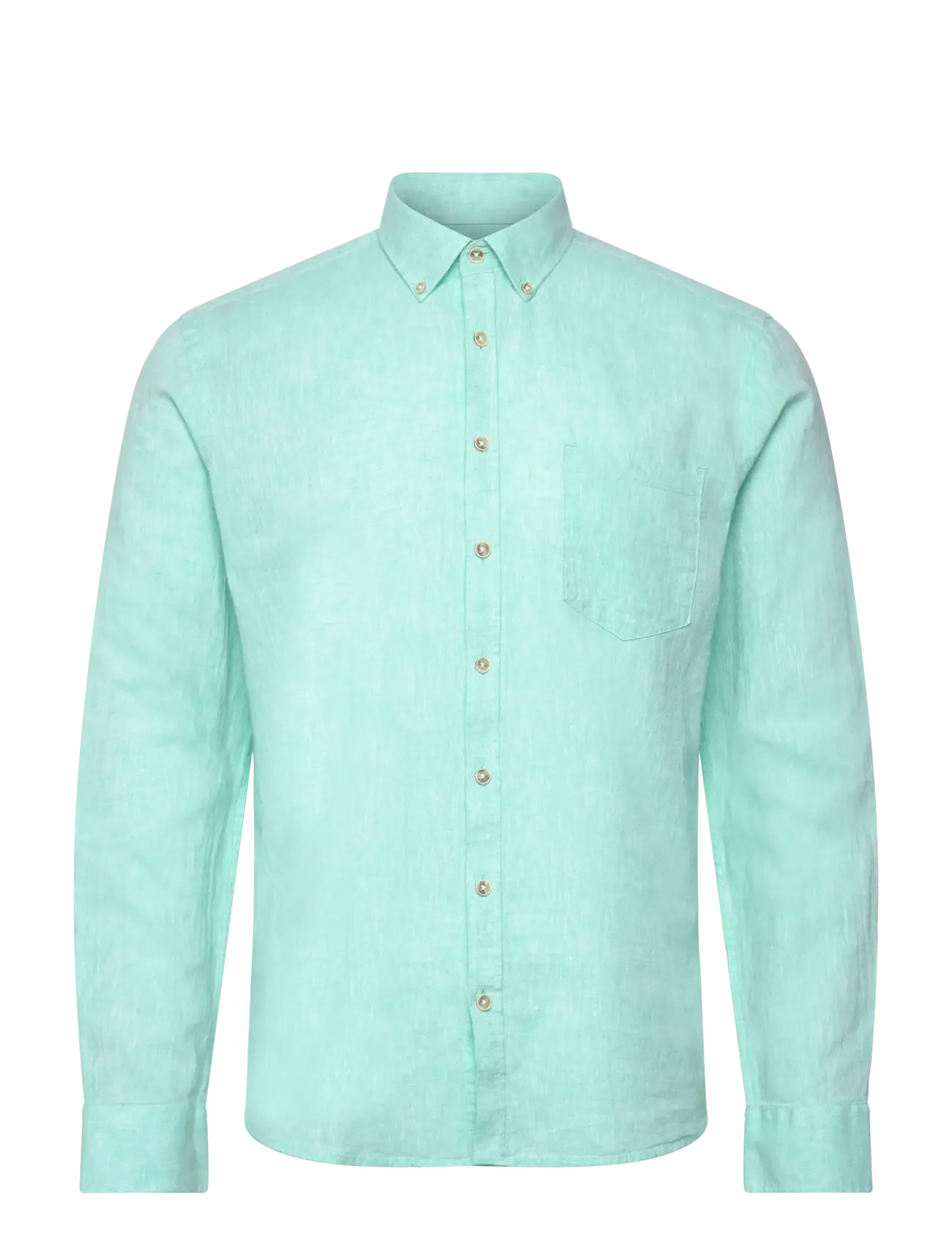 Lindbergh - Cotton/linen shirt L/S - pellavakauluspaidat - mint green - 1