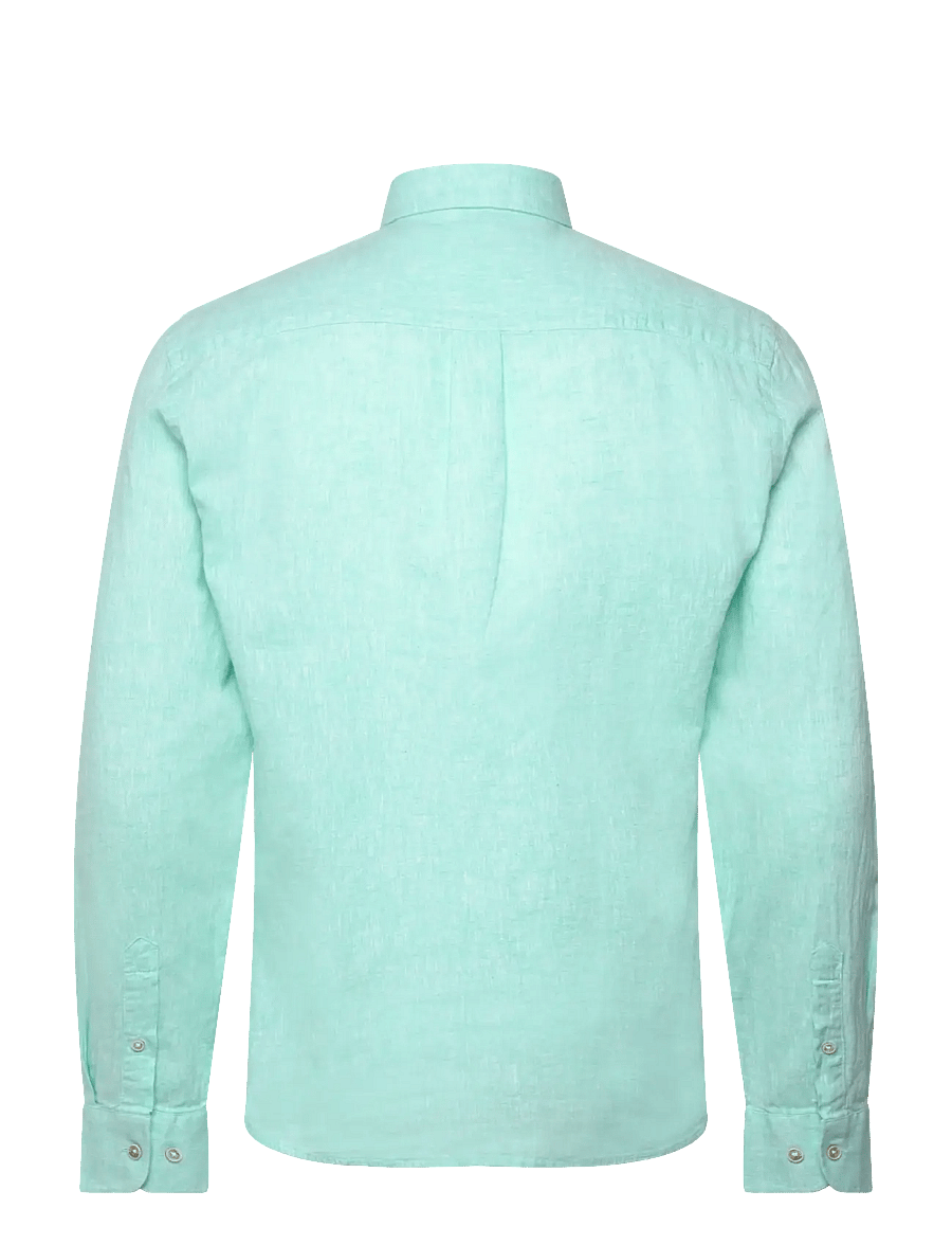 Lindbergh - Cotton/linen shirt L/S - pellavakauluspaidat - mint green - 2