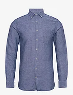 Cotton/linen shirt L/S - NAVY