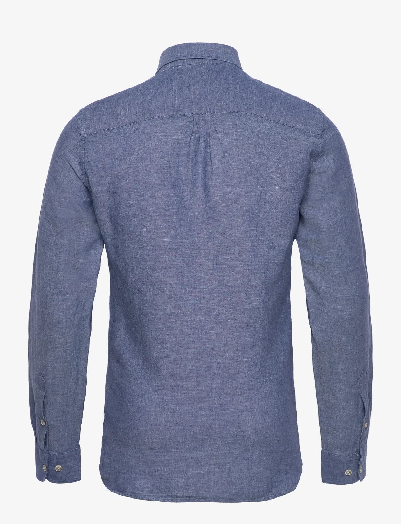 Lindbergh - Cotton/linen shirt L/S - lininiai marškiniai - navy - 1