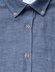 Lindbergh - Cotton/linen shirt L/S - lininiai marškiniai - navy - 2
