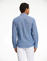 Lindbergh - Cotton/linen shirt L/S - linen shirts - navy - 6