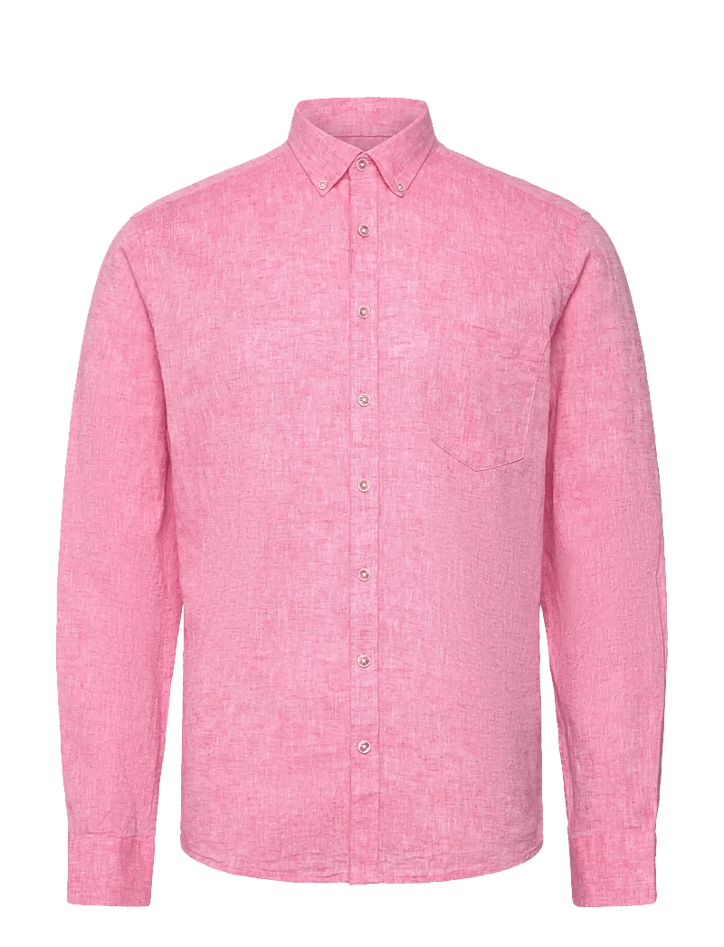 Lindbergh - Cotton/linen shirt L/S - leinenhemden - pink - 0