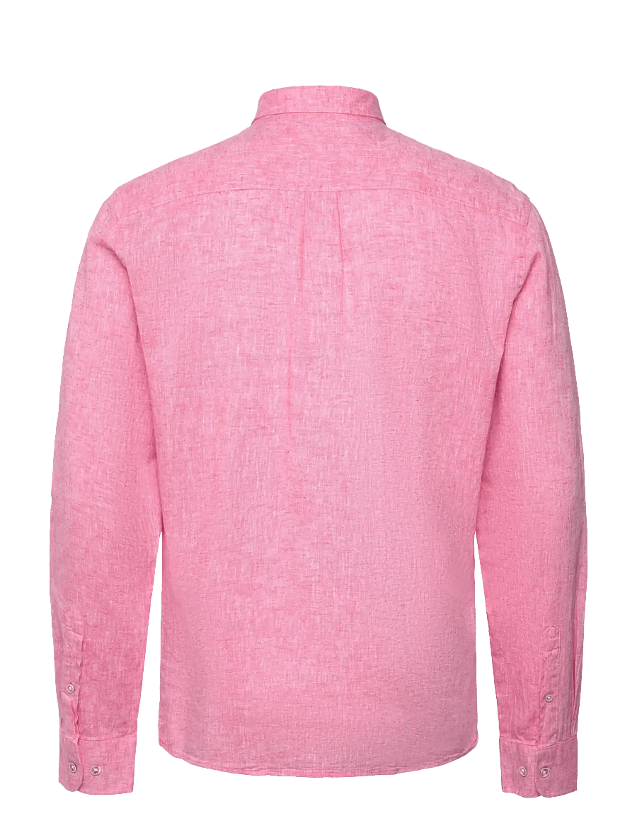 Lindbergh - Cotton/linen shirt L/S - linnen overhemden - pink - 1