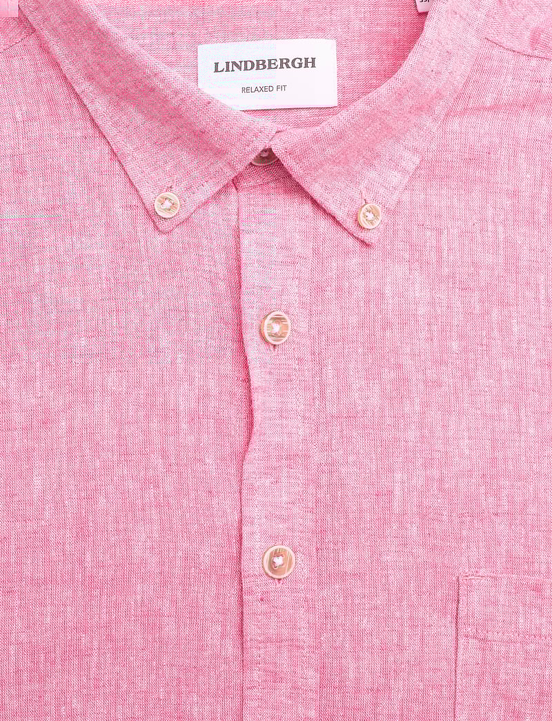 Lindbergh - Cotton/linen shirt L/S - leinenhemden - pink - 2
