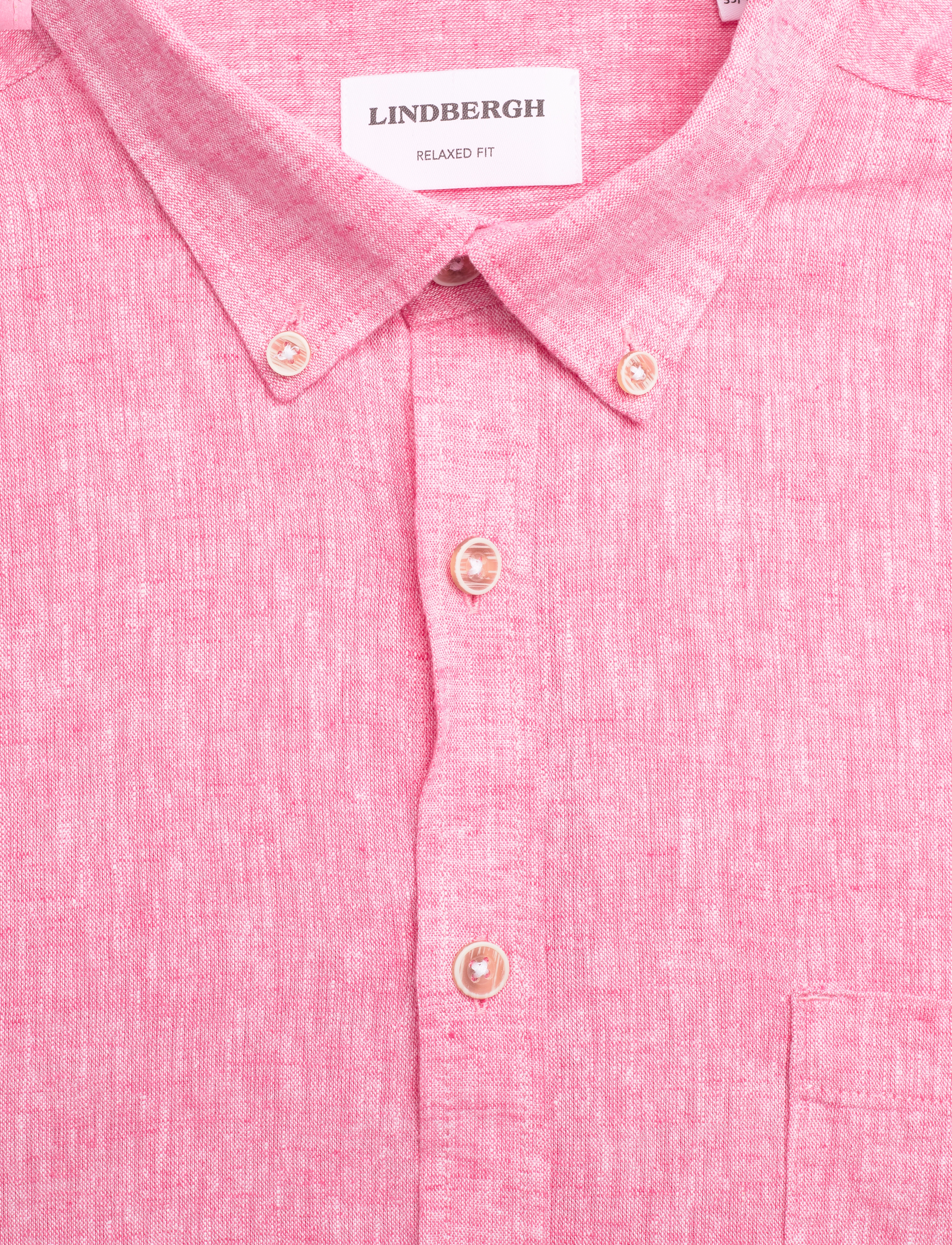 Lindbergh - Cotton/linen shirt L/S - linnen overhemden - pink - 2