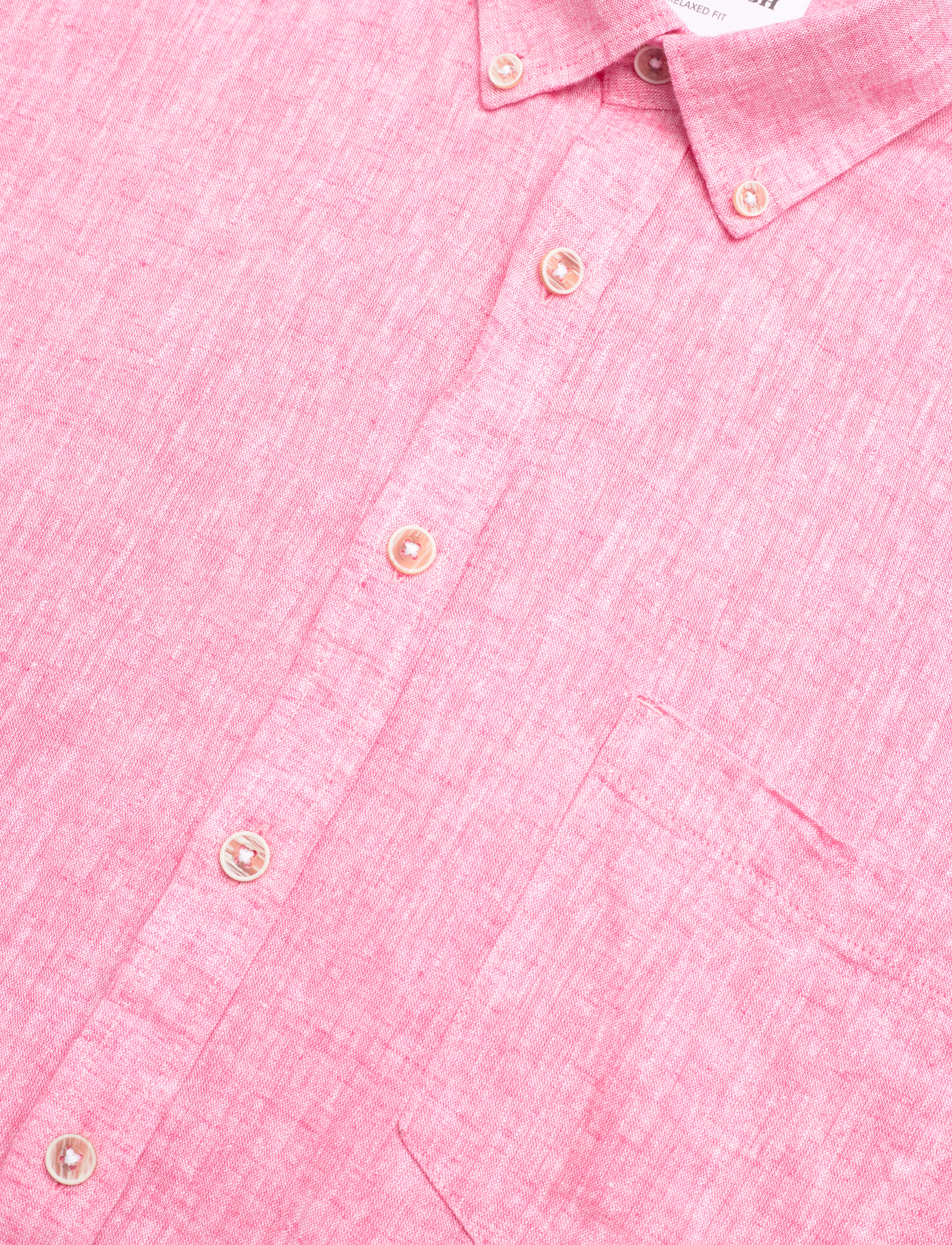 Lindbergh - Cotton/linen shirt L/S - linnen overhemden - pink - 3