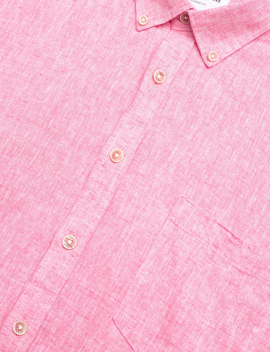 Lindbergh - Cotton/linen shirt L/S - linnen overhemden - pink - 3