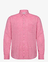 Lindbergh - Cotton/linen shirt L/S - linskjorter - pink - 0