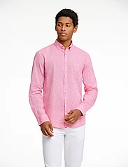 Lindbergh - Cotton/linen shirt L/S - hørskjorter - pink - 2