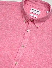 Lindbergh - Cotton/linen shirt L/S - linen shirts - pink - 6