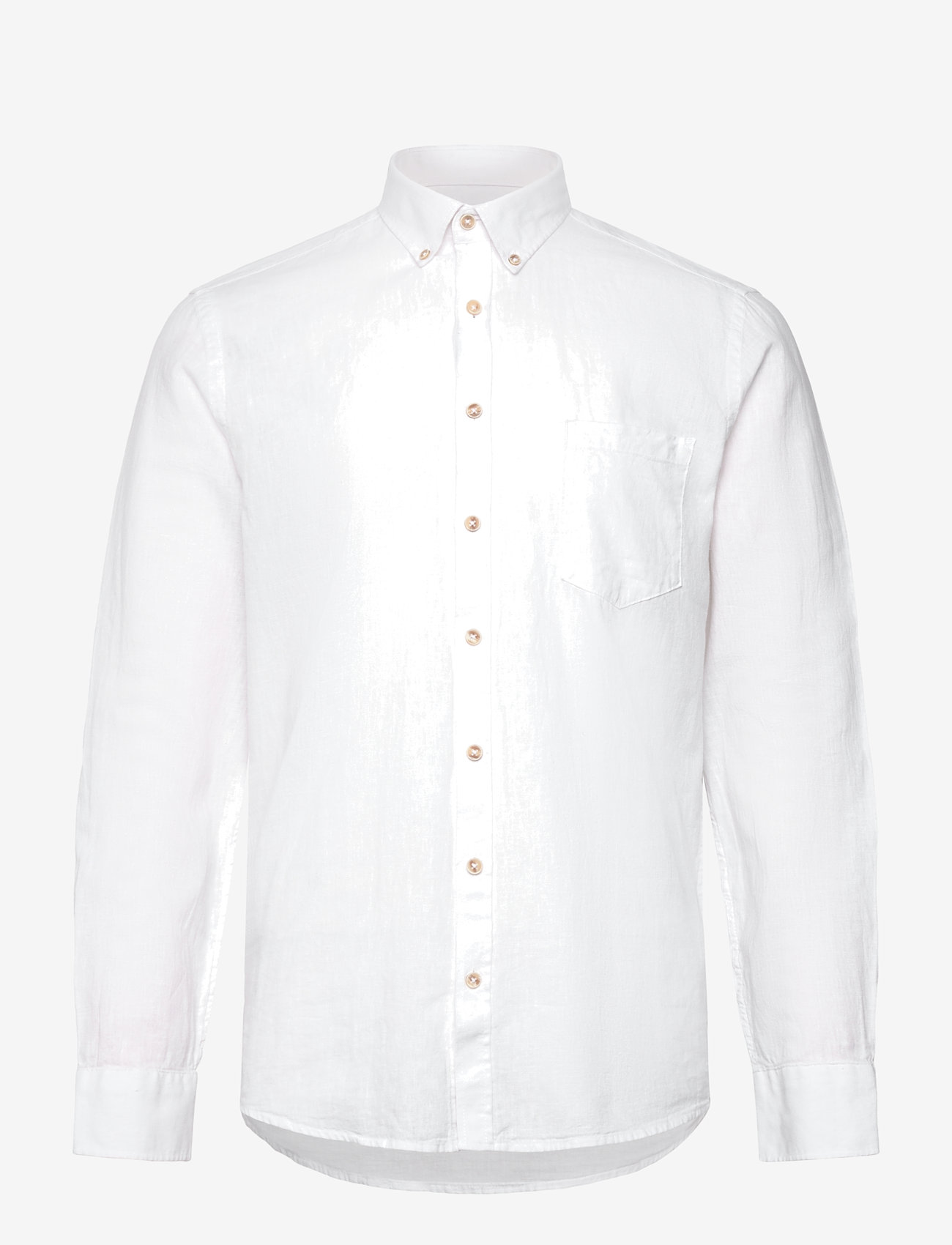 Lindbergh - Cotton/linen shirt L/S - hørskjorter - white - 0