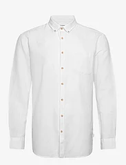 Lindbergh - Cotton/linen shirt L/S - linen shirts - white - 0