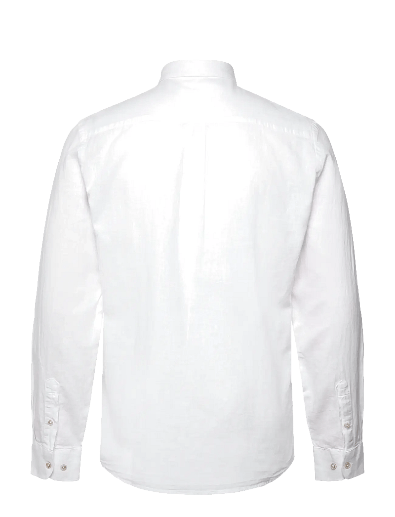 Lindbergh - Cotton/linen shirt L/S - hørskjorter - white - 1