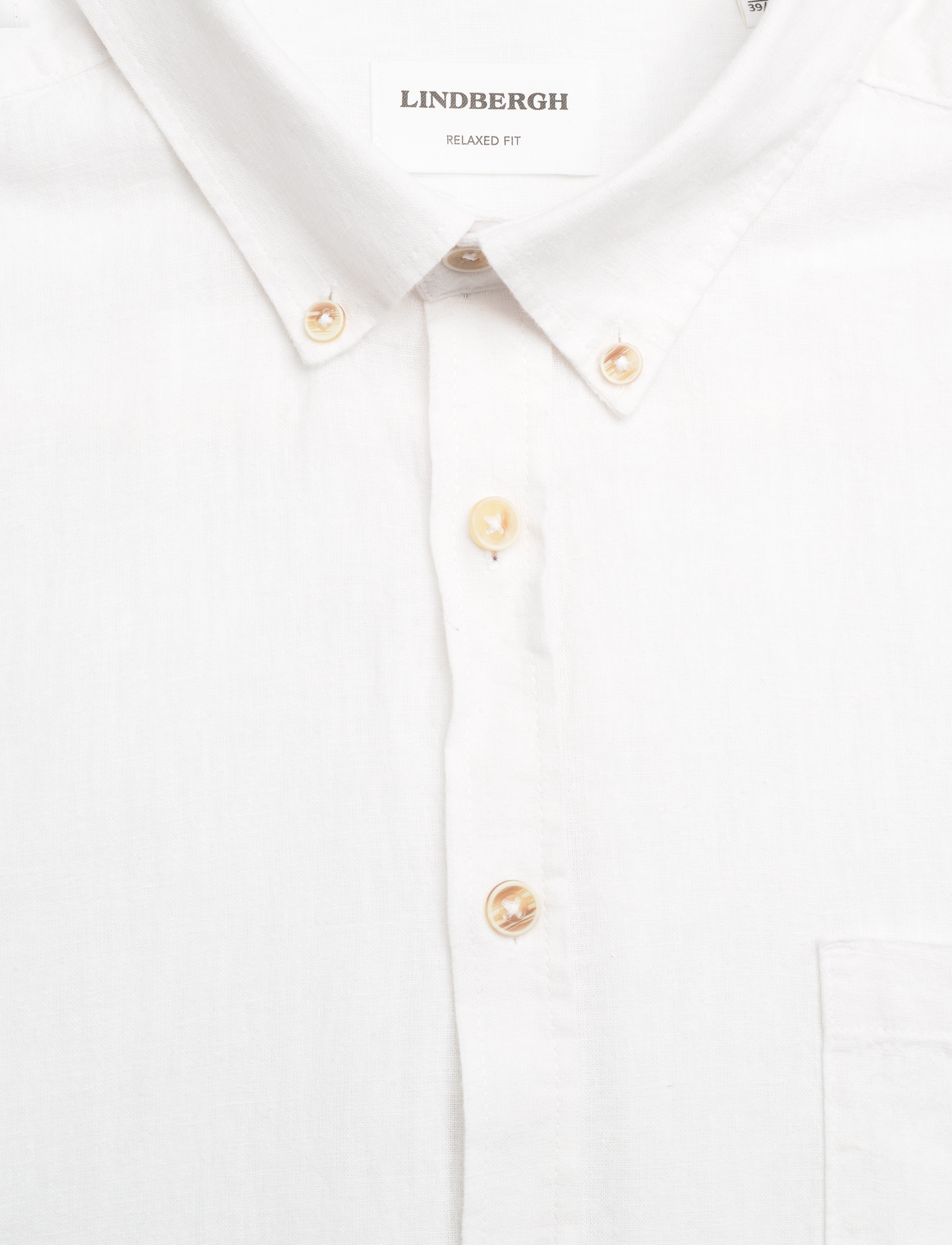 Lindbergh - Cotton/linen shirt L/S - linnen overhemden - white - 2