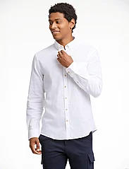 Lindbergh - Cotton/linen shirt L/S - linneskjortor - white - 4