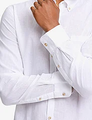 Lindbergh - Cotton/linen shirt L/S - linen shirts - white - 7
