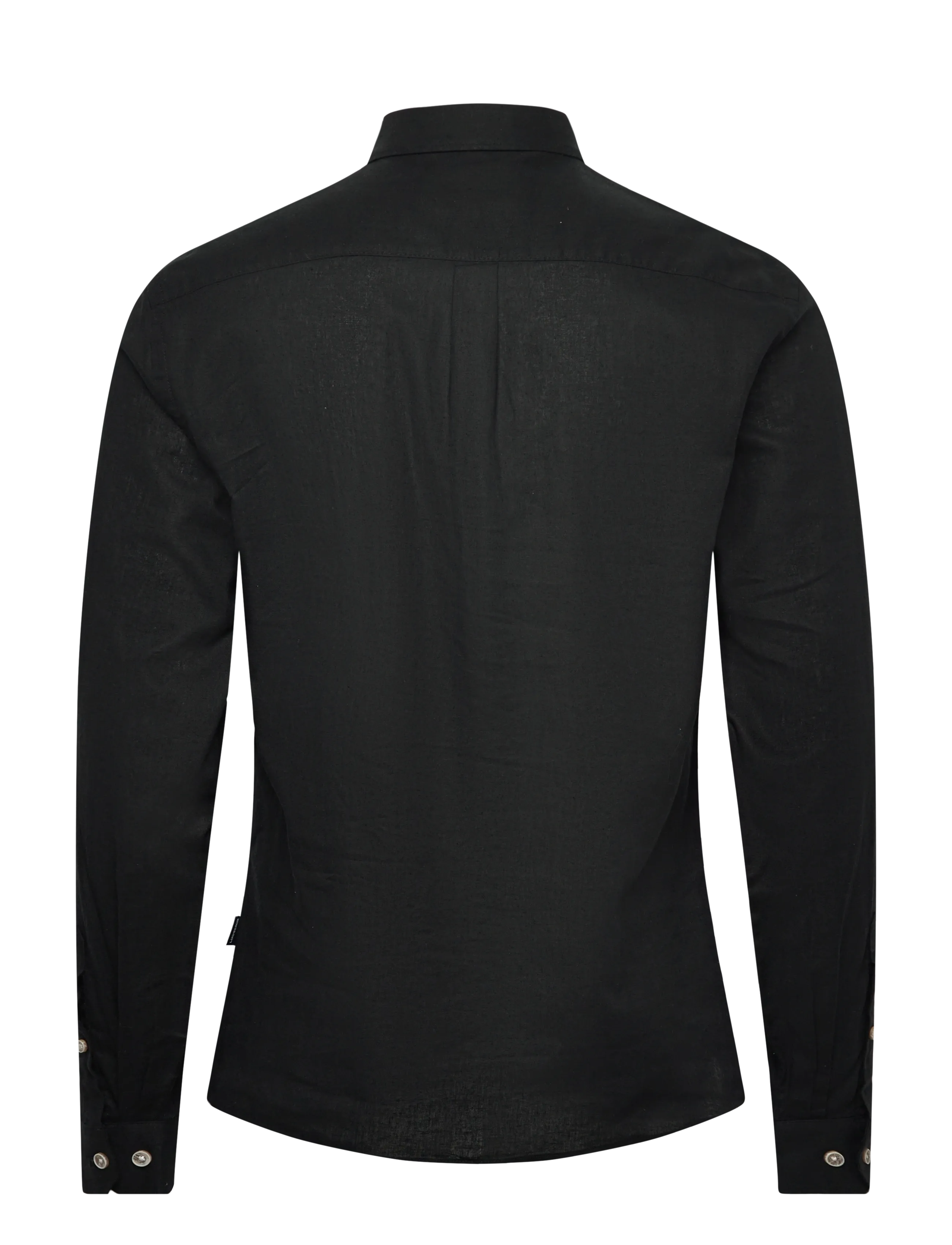 Lindbergh - Cotton/linen shirt L/S - linneskjortor - black - 2