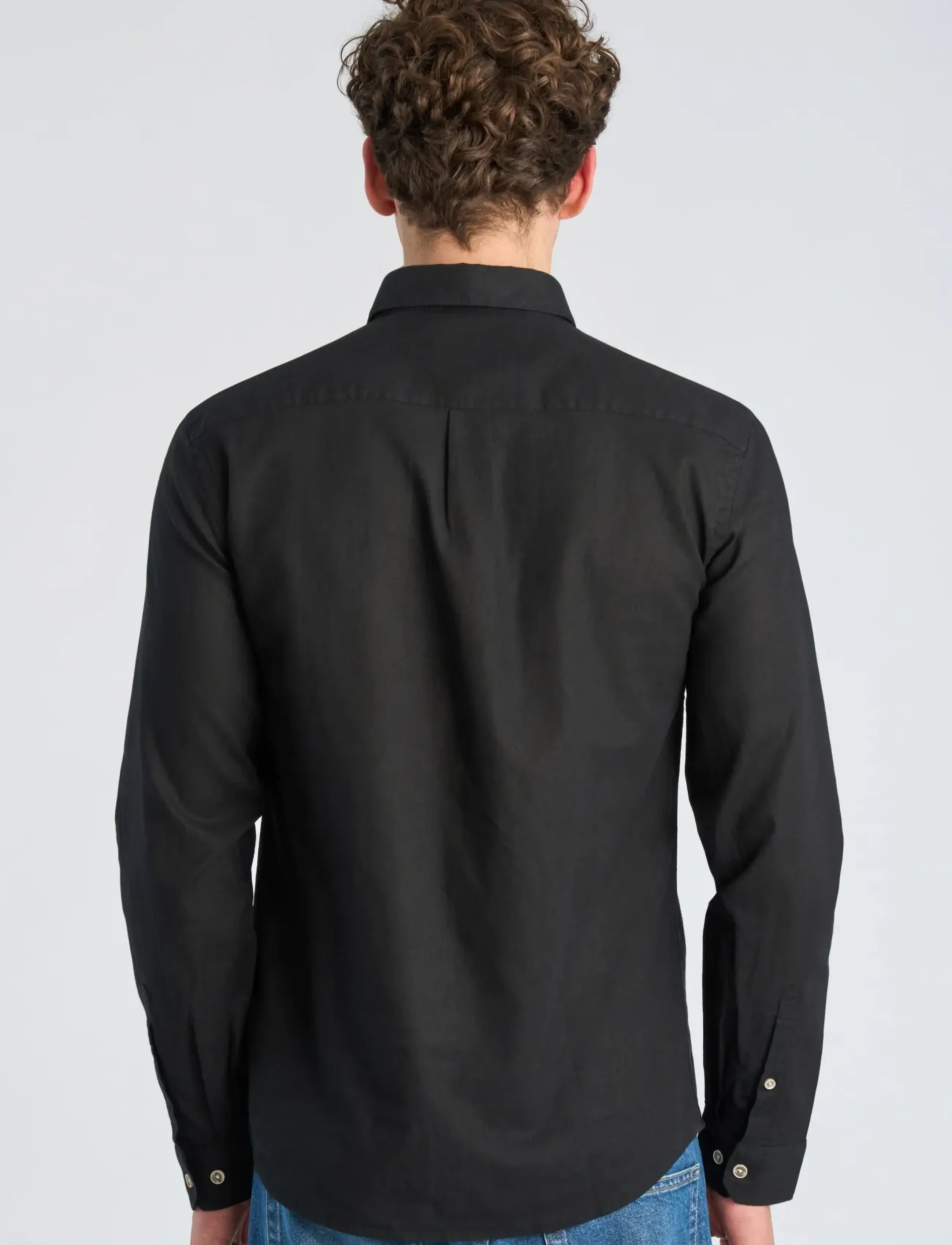 Lindbergh - Cotton/linen shirt L/S - linneskjortor - black - 4