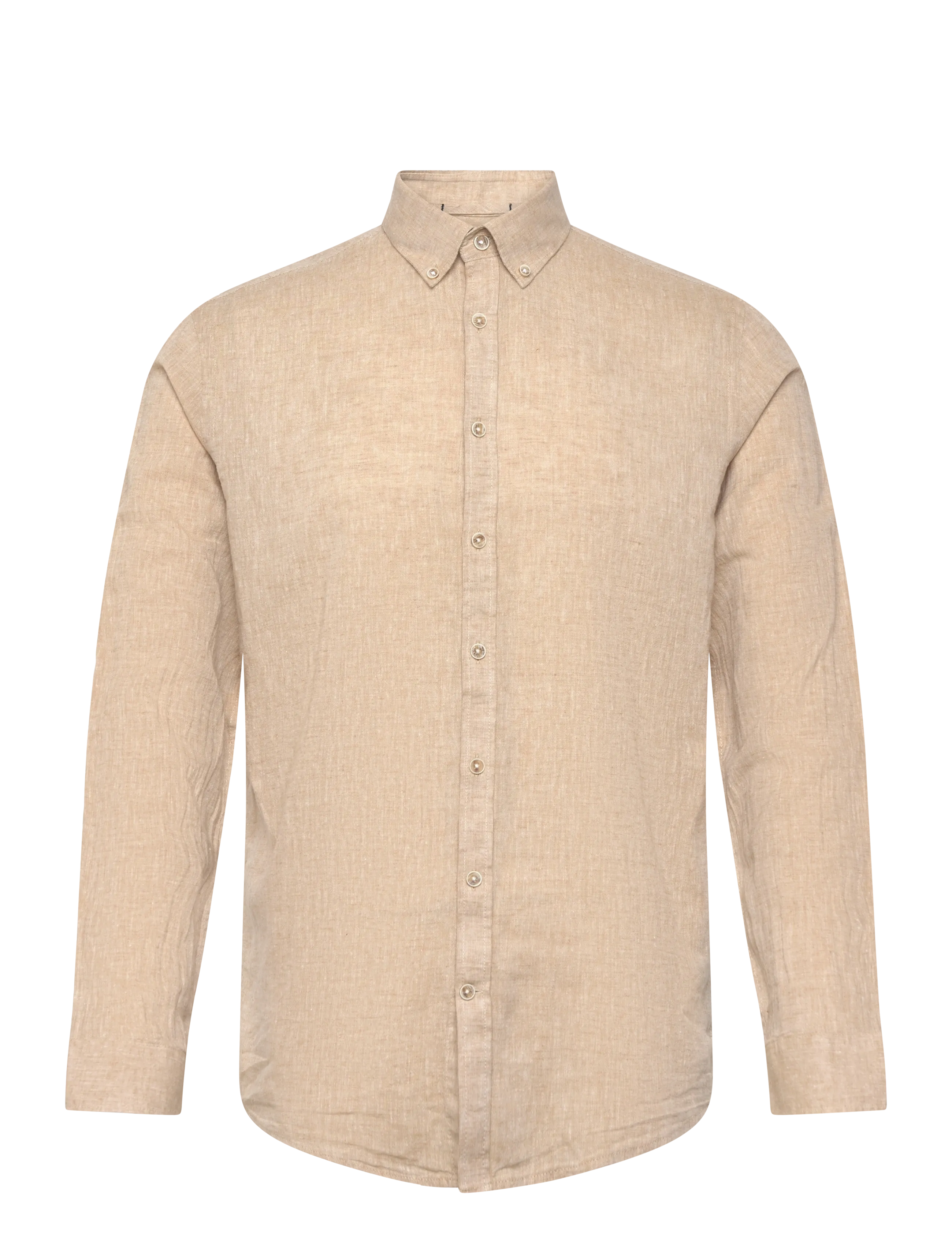Lindbergh Cotton/linen shirt L/S - Lindbergh - MID SAND / beige