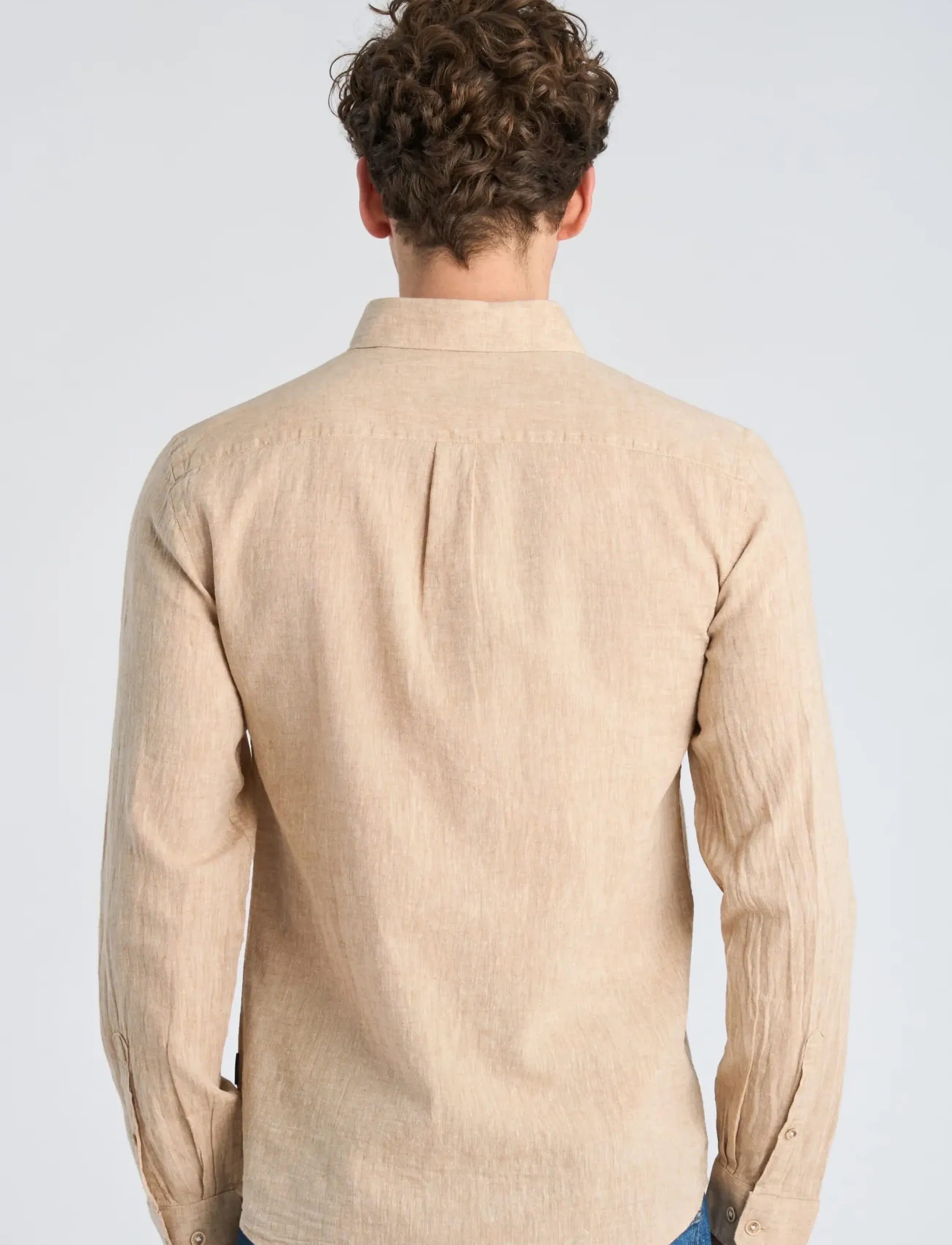 Lindbergh - Cotton/linen shirt L/S - linneskjortor - mid sand - 4