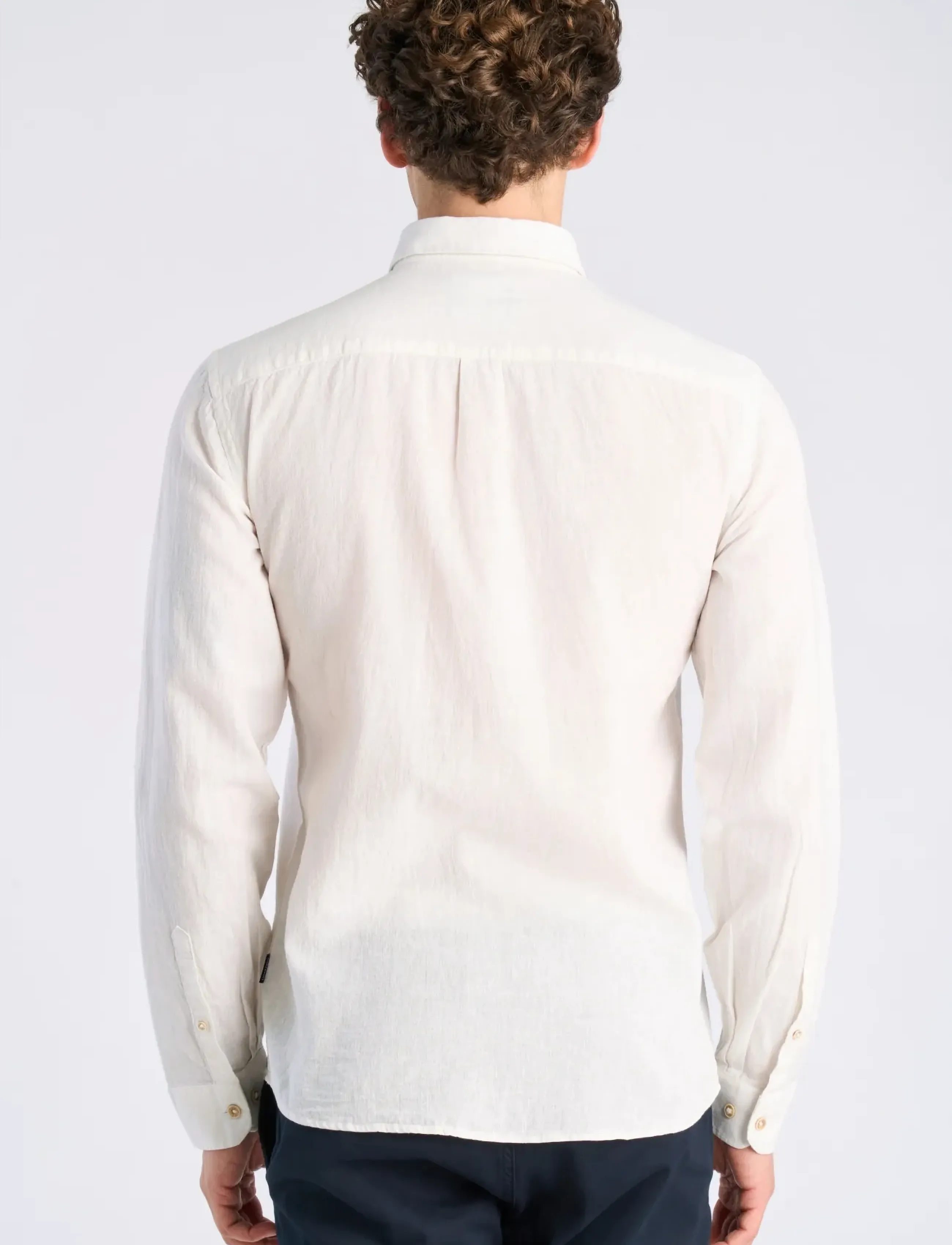 Lindbergh - Cotton/linen shirt L/S - hørskjorter - white - 3