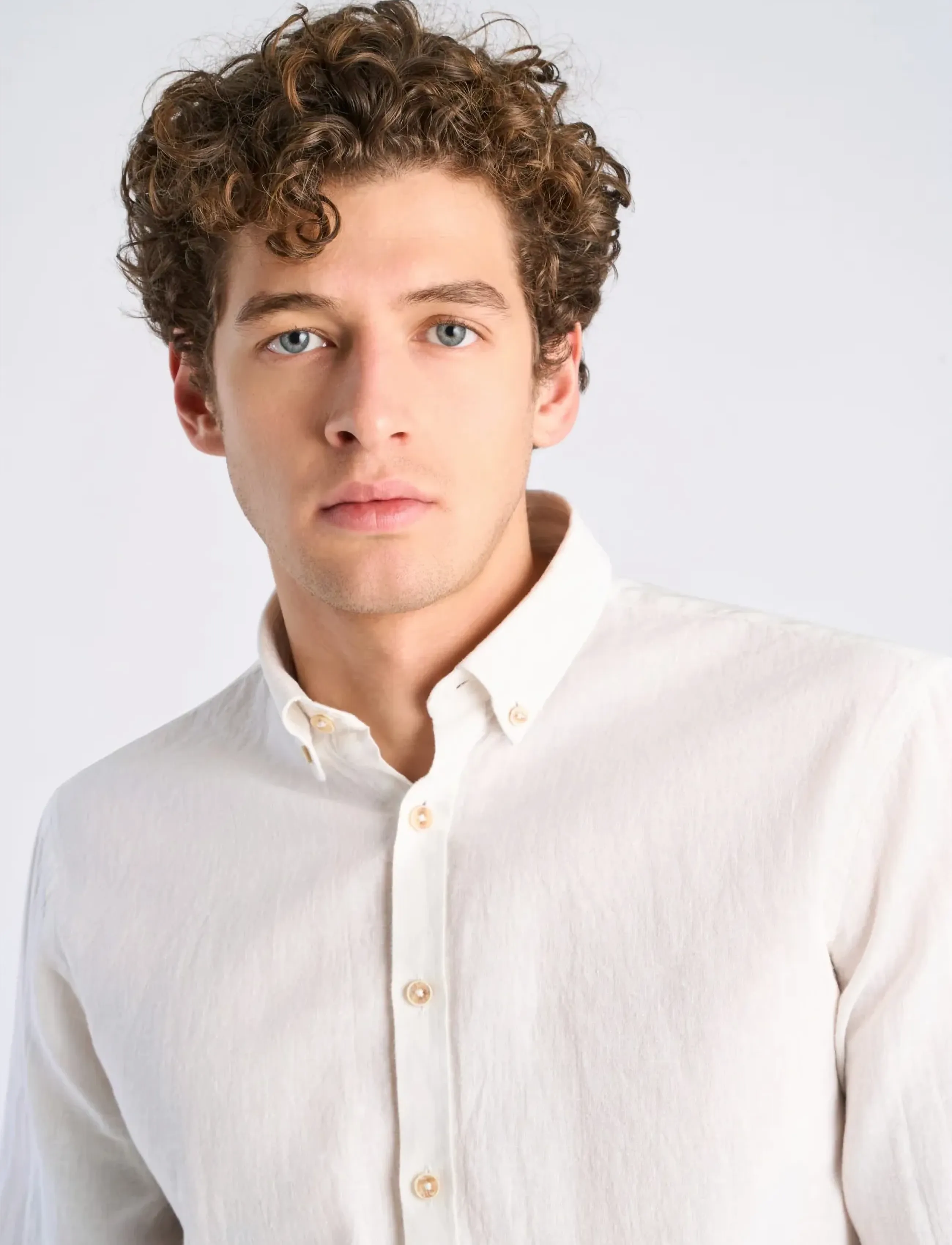 Lindbergh - Cotton/linen shirt L/S - hørskjorter - white - 4