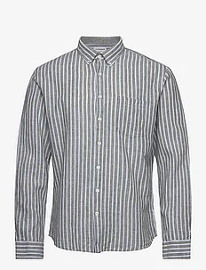 Striped cotton/linen shirt L/S, Lindbergh