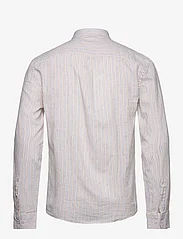Lindbergh - Striped cotton/linen shirt L/S - linen shirts - sand - 1