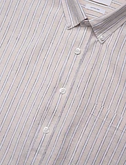 Lindbergh - Striped cotton/linen shirt L/S - linen shirts - sand - 3