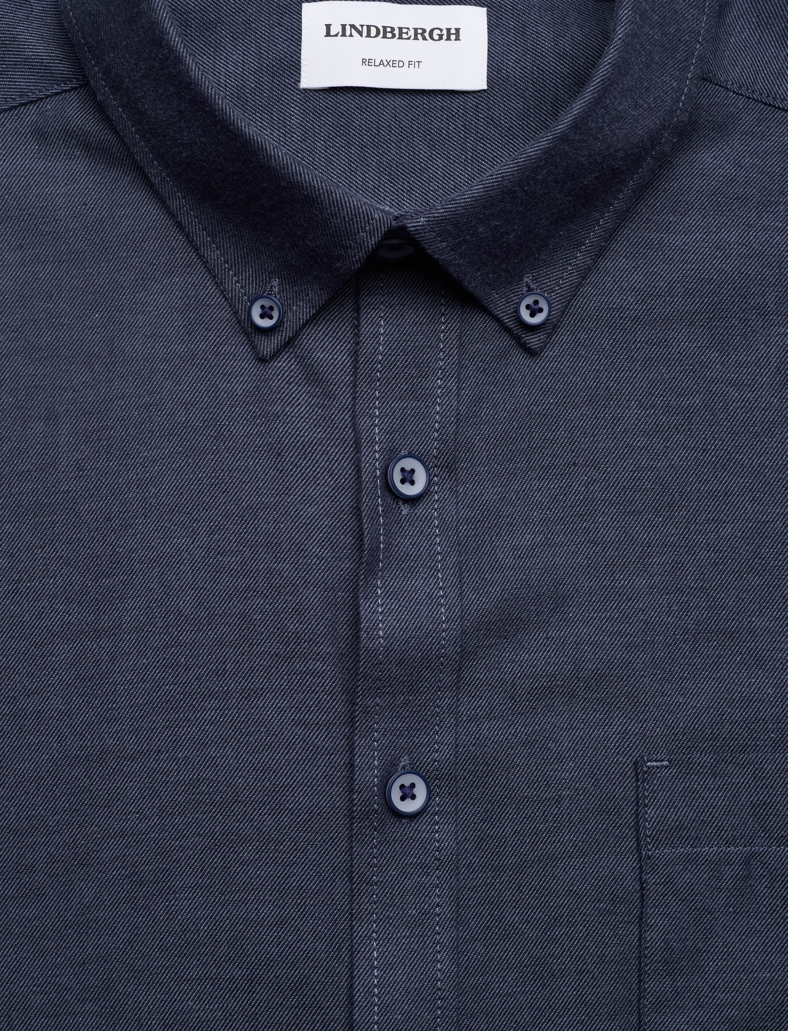 Lindbergh - Mélange brushed shirt L/S - Regular - casual skjorter - dk navy mel - 2