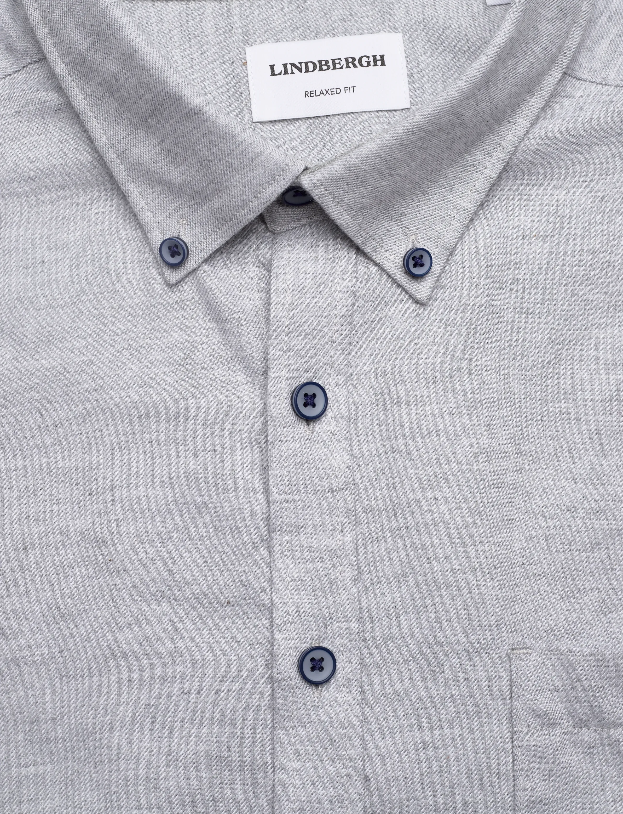Lindbergh - Mélange brushed shirt L/S - Regular - casual skjorter - grey mel - 2