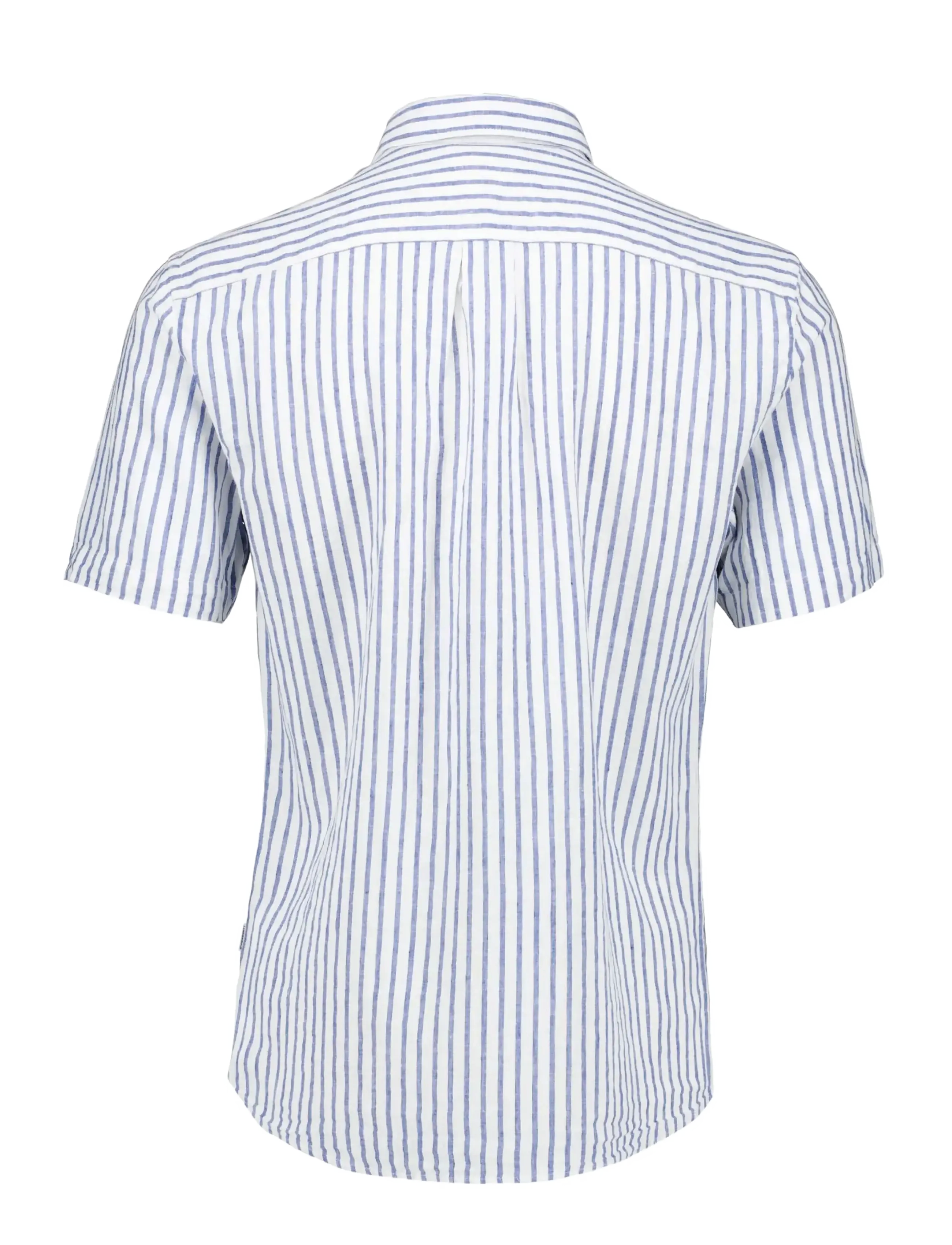 Lindbergh - Striped cotton/linen shirt S/S - hørskjorter - white - 2