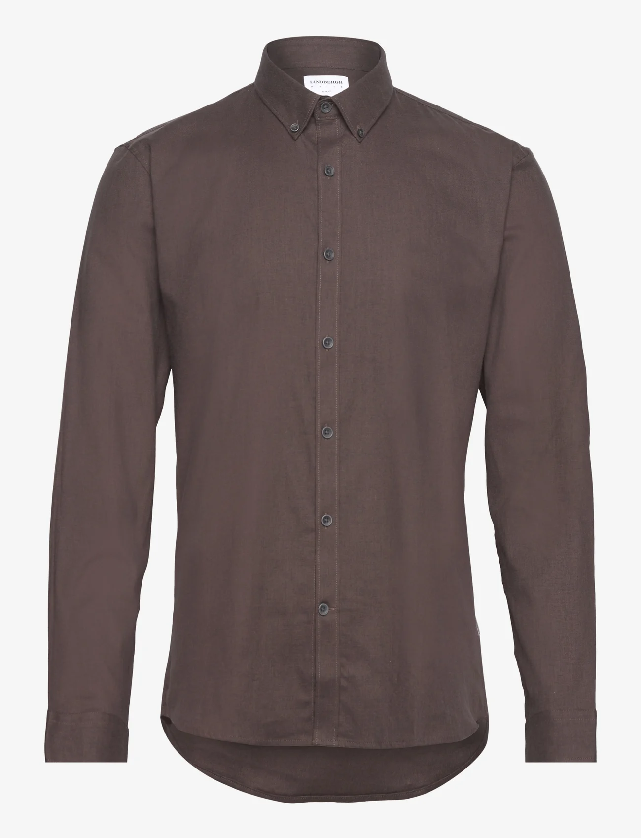 Lindbergh - Mouliné stretch shirt L/S - nordic style - deep brown - 1