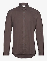 Lindbergh - Mouliné stretch shirt L/S - nordic style - deep brown - 1
