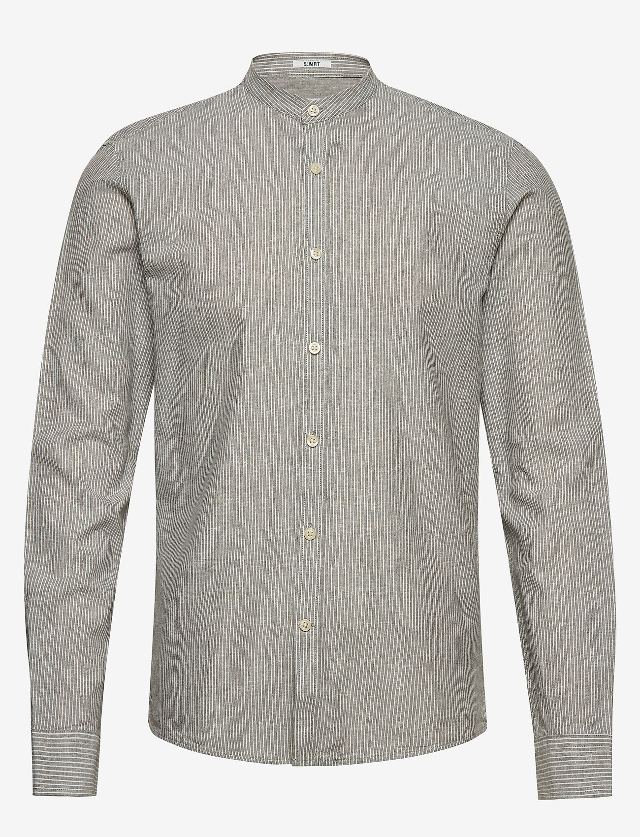 Lindbergh - Linen shirt L/S - grey striped - 0